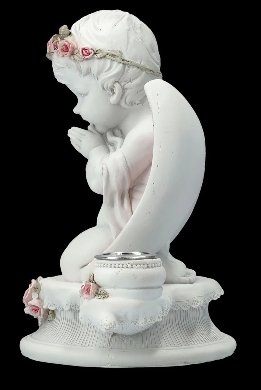 Kerzenhalter Engel - Putte Mit Rosa Rosen â Bild 6