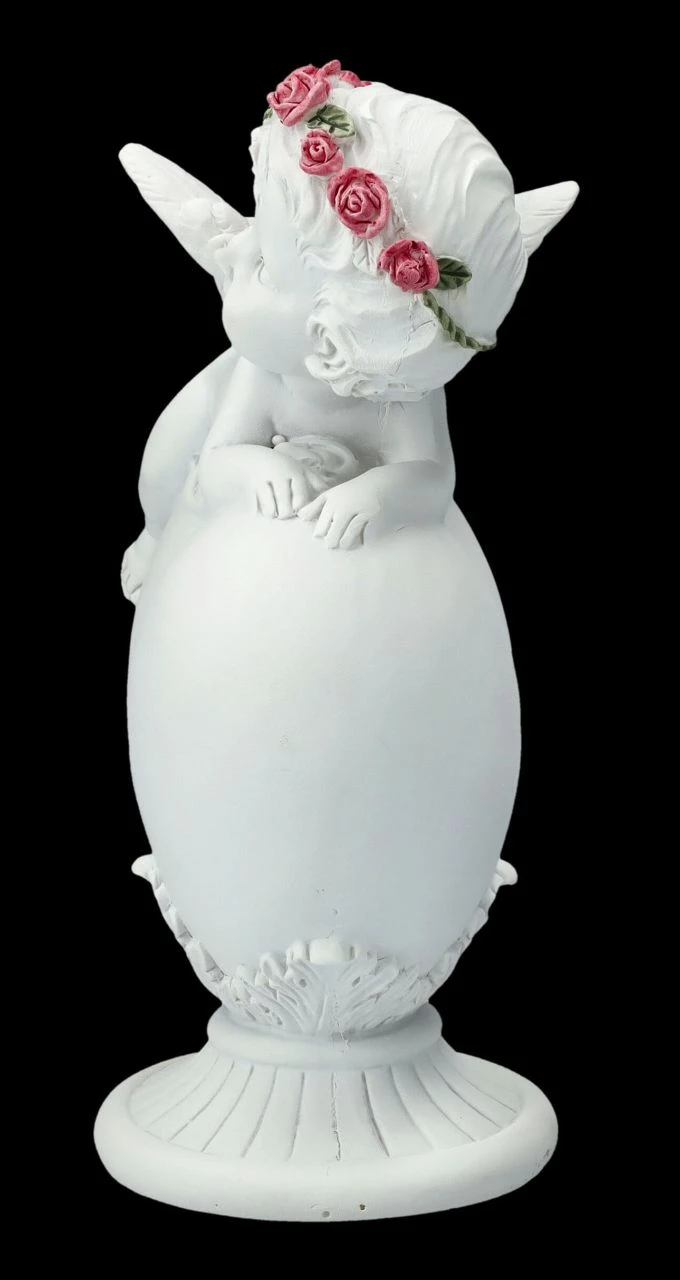 Engel Figur - Putte Mit Rosenkranz Auf Herz – Bild 3