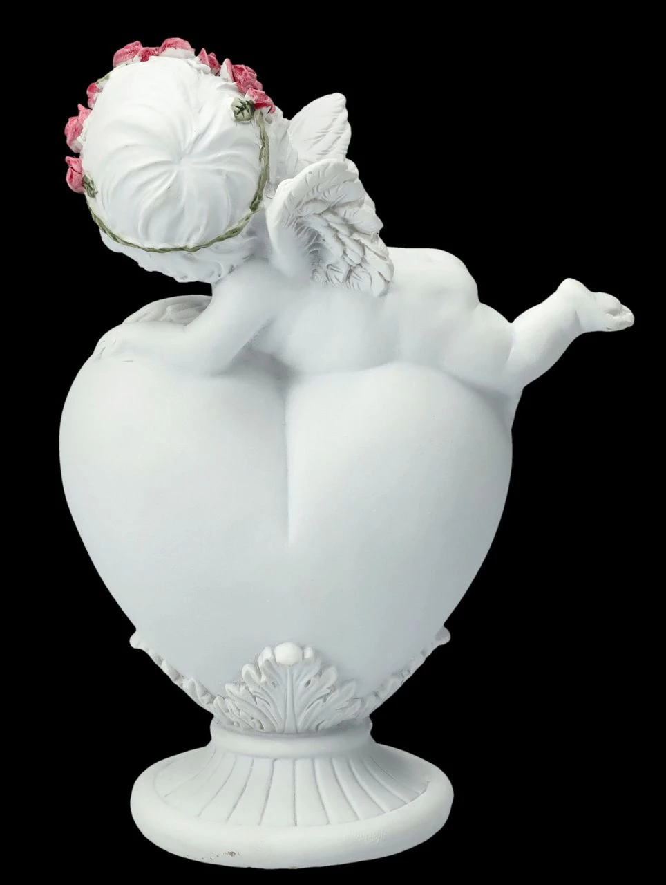 Engel Figur - Putte Mit Rosenkranz Auf Herz – Bild 4