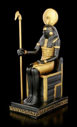 Horus Figur Auf Thron Mit Zepter