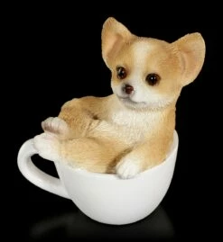 Hunde Figur Mini - Chihuahua Welpe In Tasse