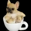 Hunde Figur Mini - Französische Bulldogge Welpe In Tasse