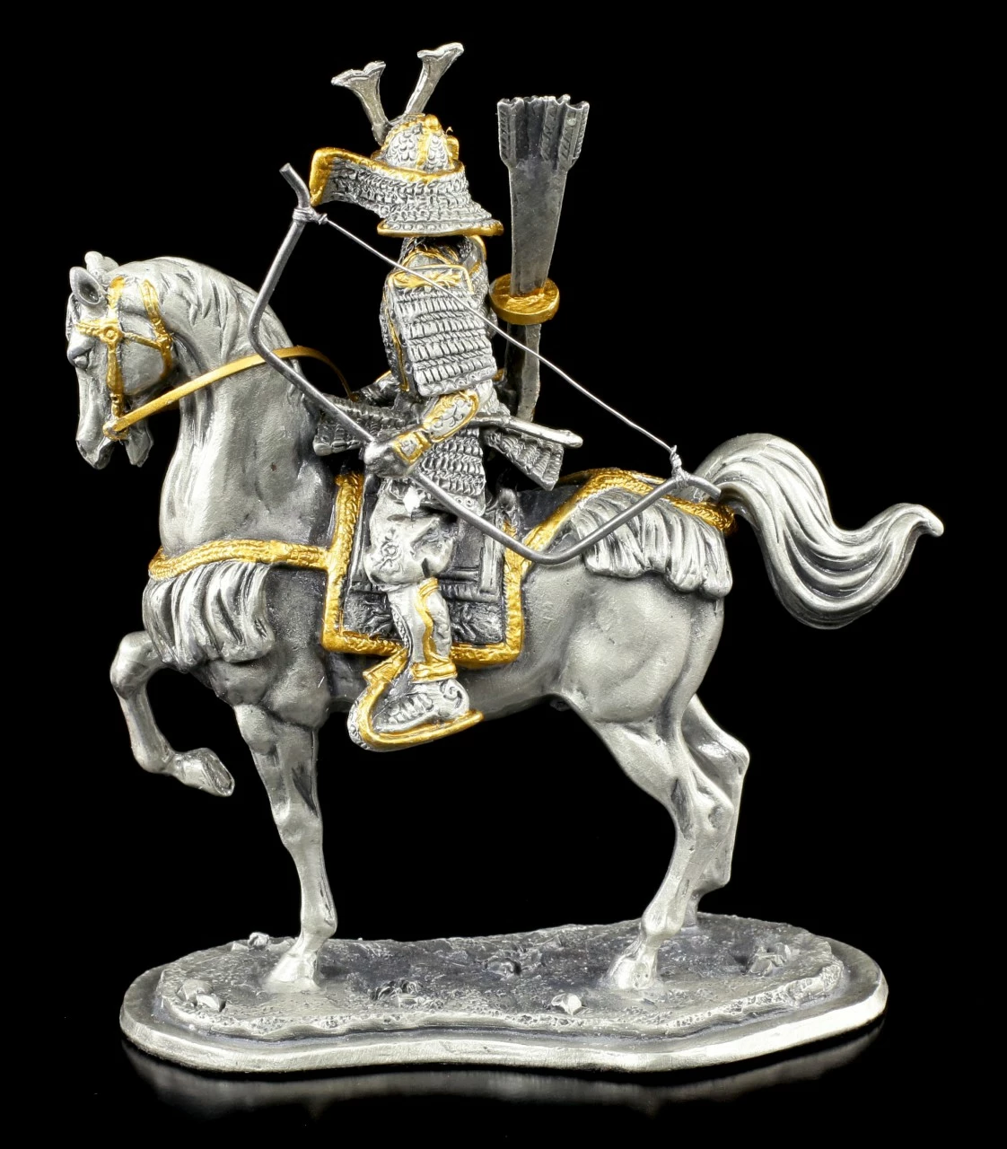 Japanischer Samurai Mit Pferd Und Bogen - Zinn Figur – Bild 3