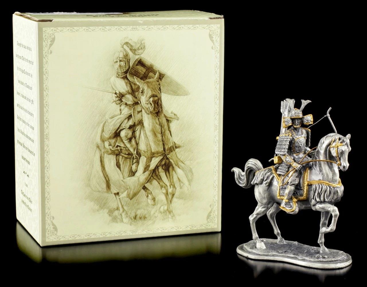 Japanischer Samurai Mit Pferd Und Bogen - Zinn Figur – Bild 5