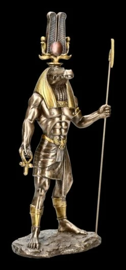 Sobek Figur - Ägyptischer Krokodilgott - Bronziert