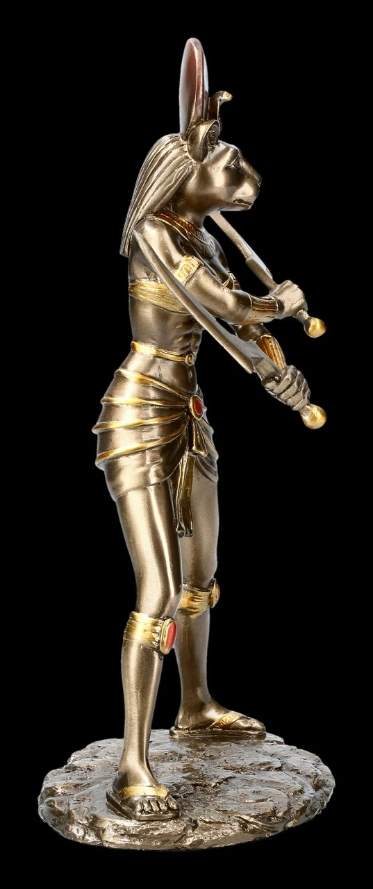 Sachmet Figur - Ägyptische Göttin - Bronziert – Bild 5