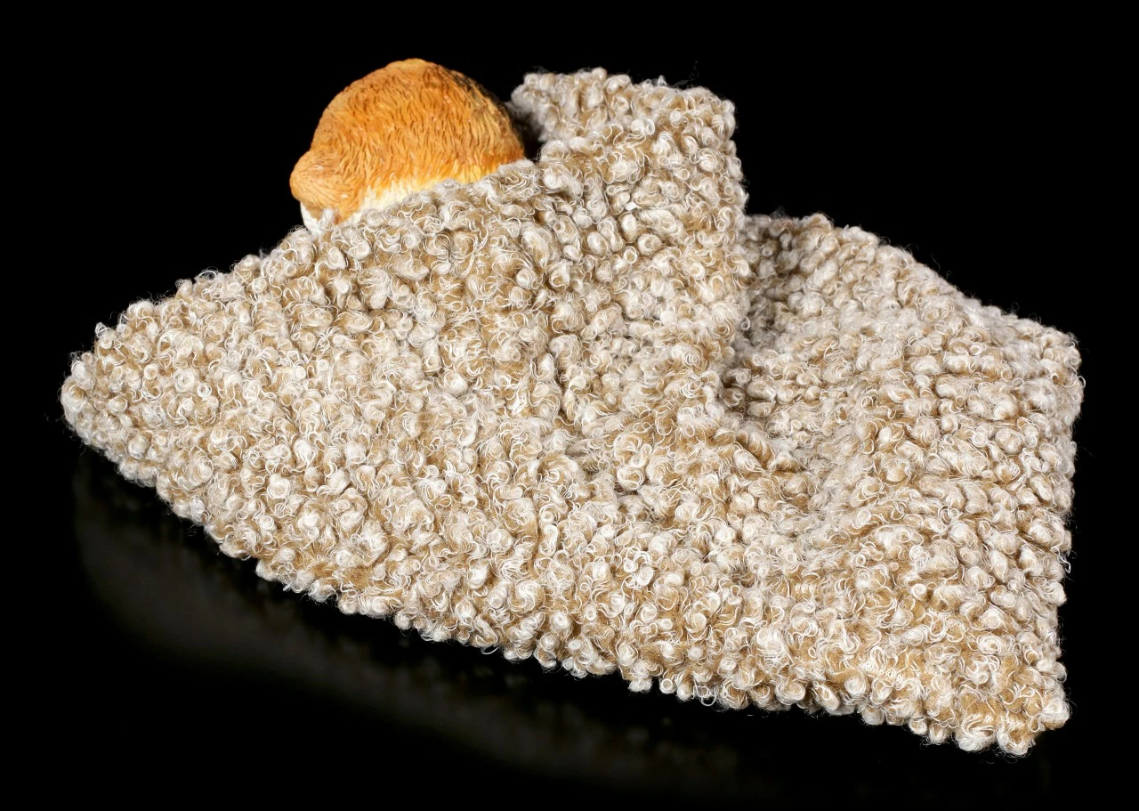 Katzen Figur Schlafend In Graue Decke Eingewickelt – Bild 5