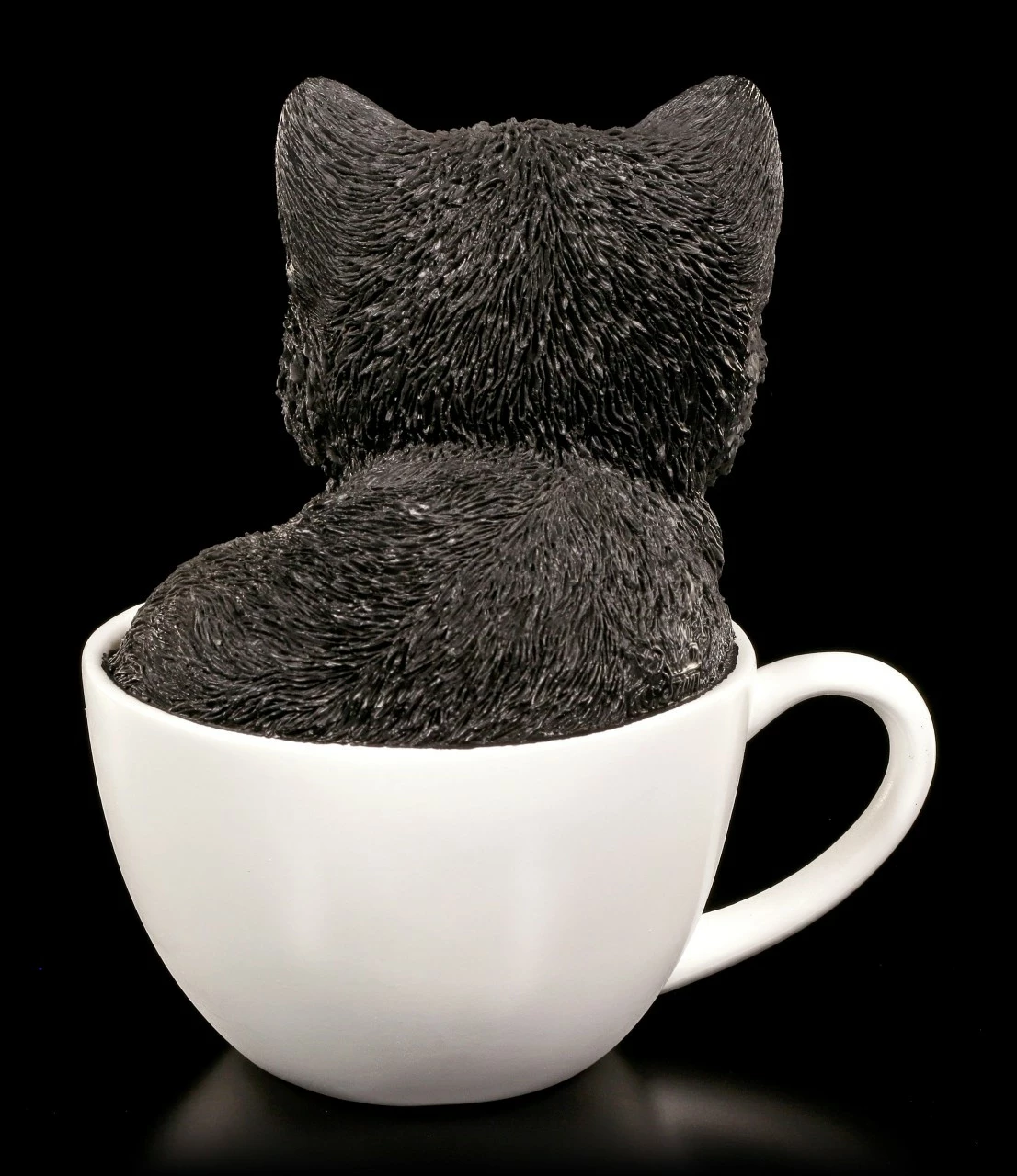 Katzen Figur - Schwarz-weißes Kätzchen In Tasse – Bild 3