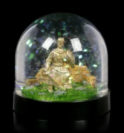 Kreuzritter Schneekugel - Goldfarben