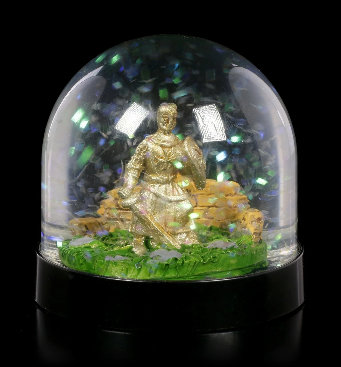 Kreuzritter Schneekugel - Goldfarben