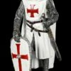 Kreuzritter Figur Stützt Sich Auf Schild