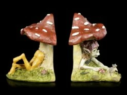 Pixie Figur Im Pilz Als Buchstützen Set