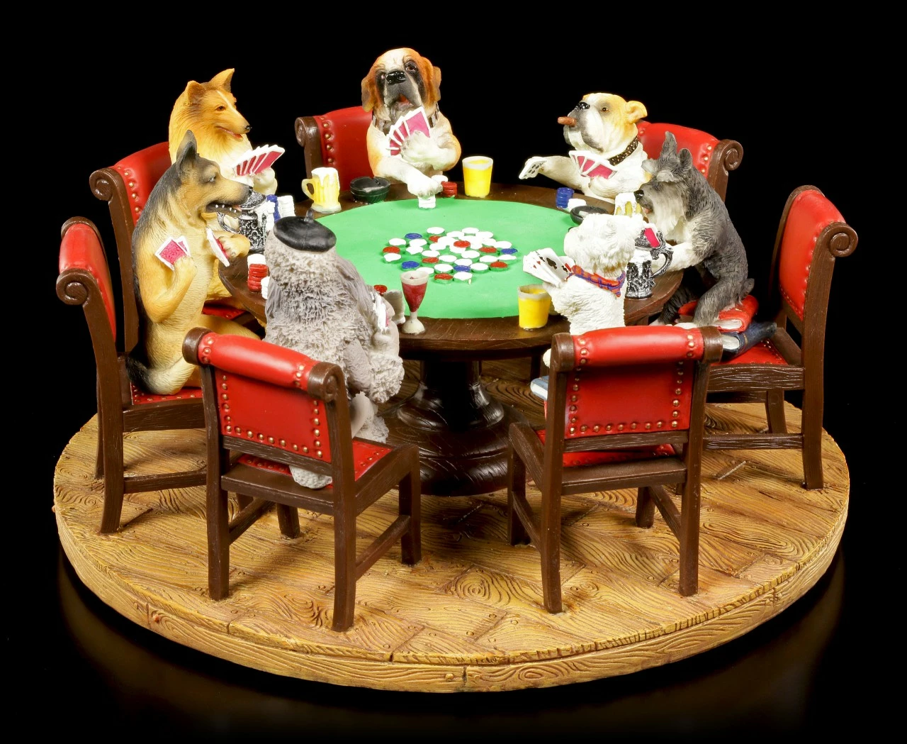 Hunde Spielen Poker - Figur