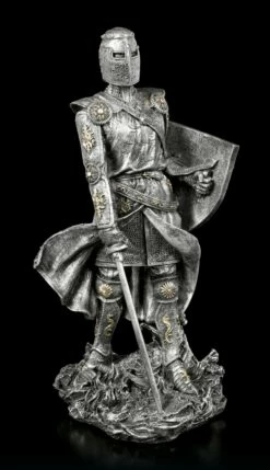 Ritter Figur Mit Schild Und Schwert - Silberfarben