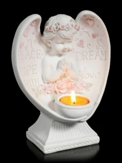 Teelichthalter - Engel Bub Mit Herzen