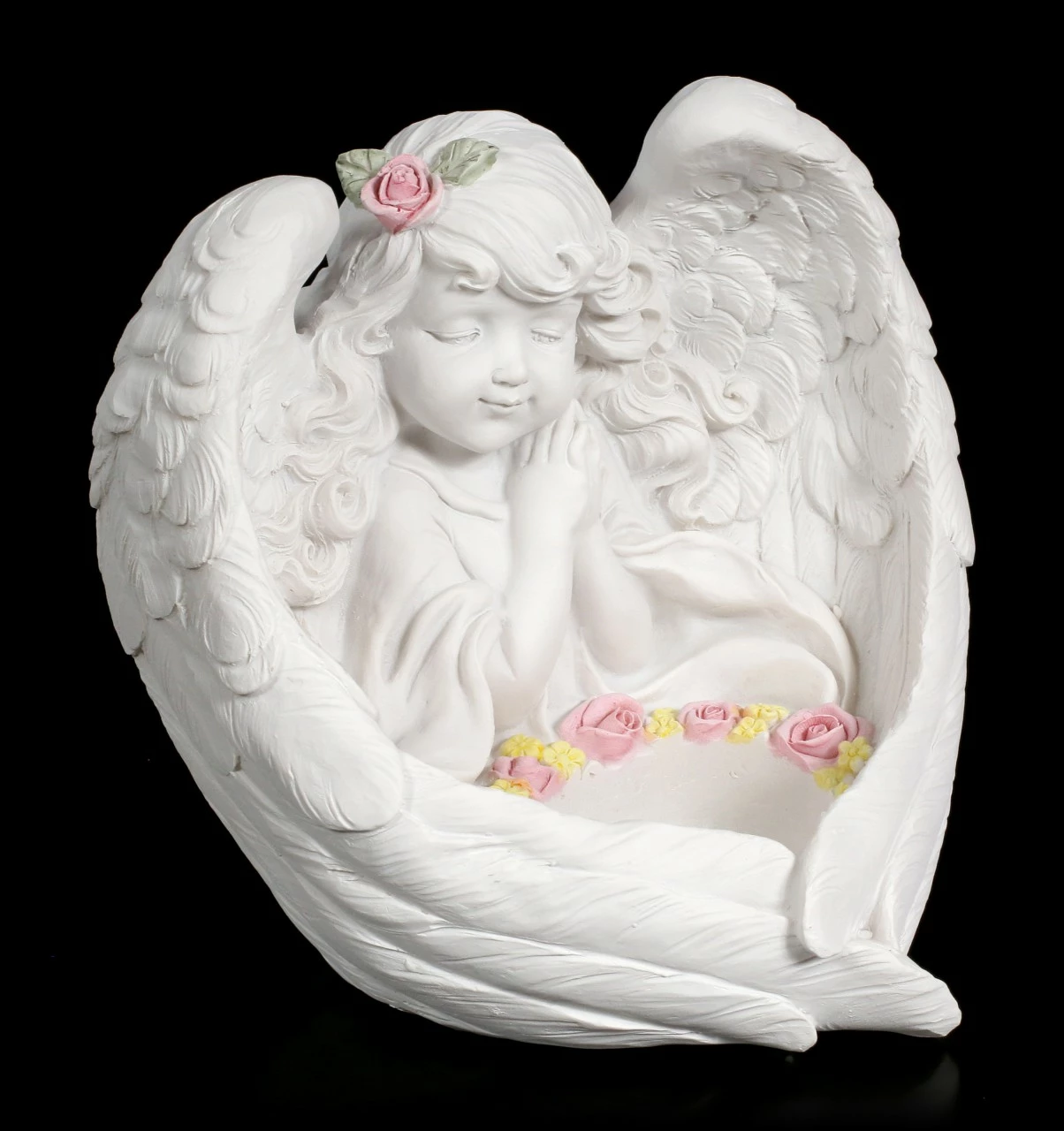 Teelichthalter - Mädchen Engel Mit Rosenkranz – Bild 2