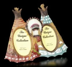 Wilder Westen Bilderrahmen - Zwei Indianer Tipis